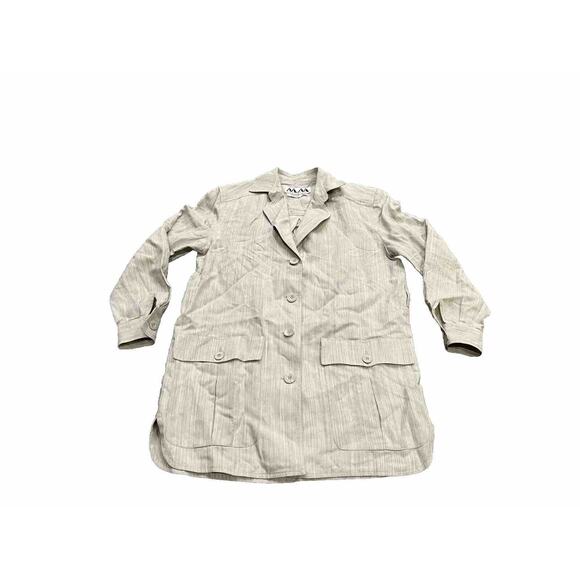 Vintage KRIZIA Womens Gray Button Up Blazer Shoulder Pads Jacket Size 4 USA - Picture 1 of 8